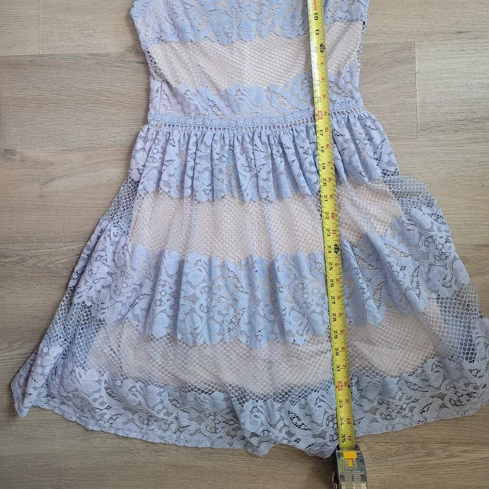 Altar'd State Dress Cream and Blue Lace and Tulle Small - Picture 3 of 7